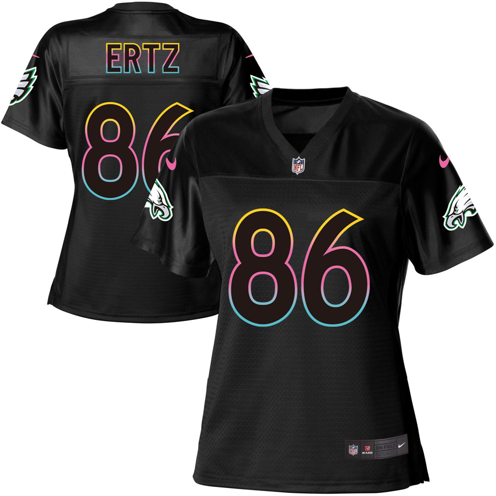 Women's Game Zach Ertz Nike Jersey Black - #86 Fashion NFL Philadelphia Eagles